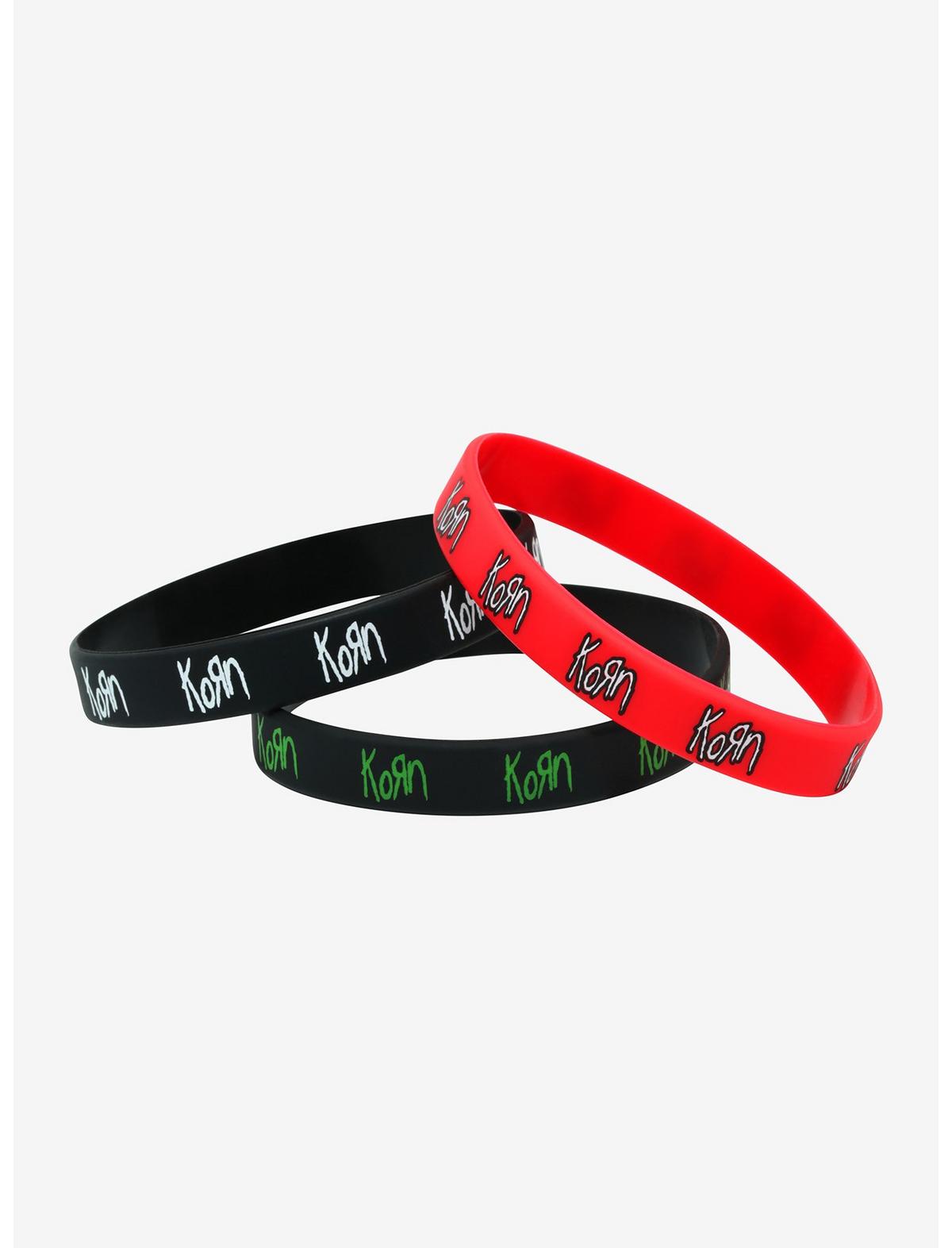 Korn Logo Rubber Bracelet Set - US 9170