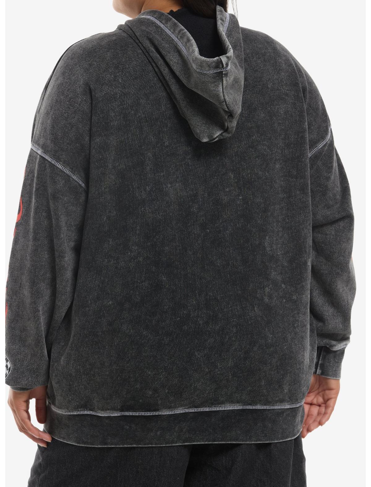 Disney Pixar Cars Lightning McQueen Dark Wash Girls Oversized Hoodie Plus Size - US 5608