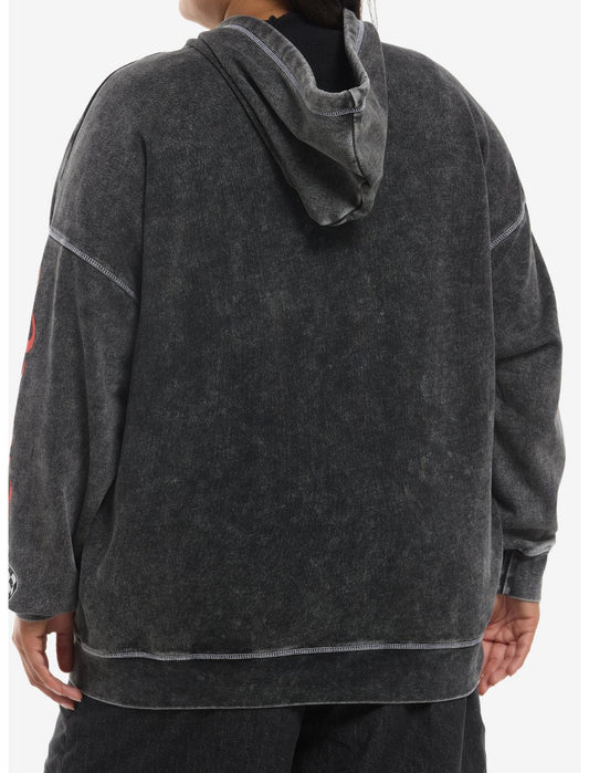 Disney Pixar Cars Lightning McQueen Dark Wash Girls Oversized Hoodie Plus Size - US 5608