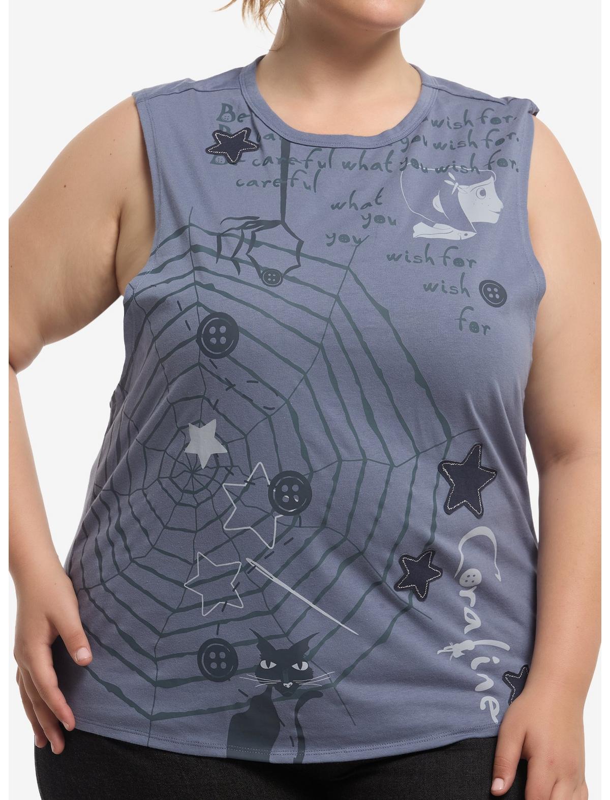 Coraline Spiderweb Girls Muscle Tank Top With Bralette Plus Size - US 9321