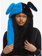 Black & Blue Bunny Tassel Beanie With Movable Ears - US 5296