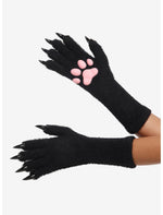 Black Claw Pink Pads Fuzzy Finger Gloves - US 8123