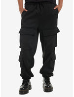 Black Cargo Jogger Sweatpants - US 2185