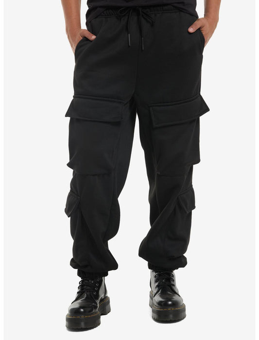 Black Cargo Jogger Sweatpants - US 2185
