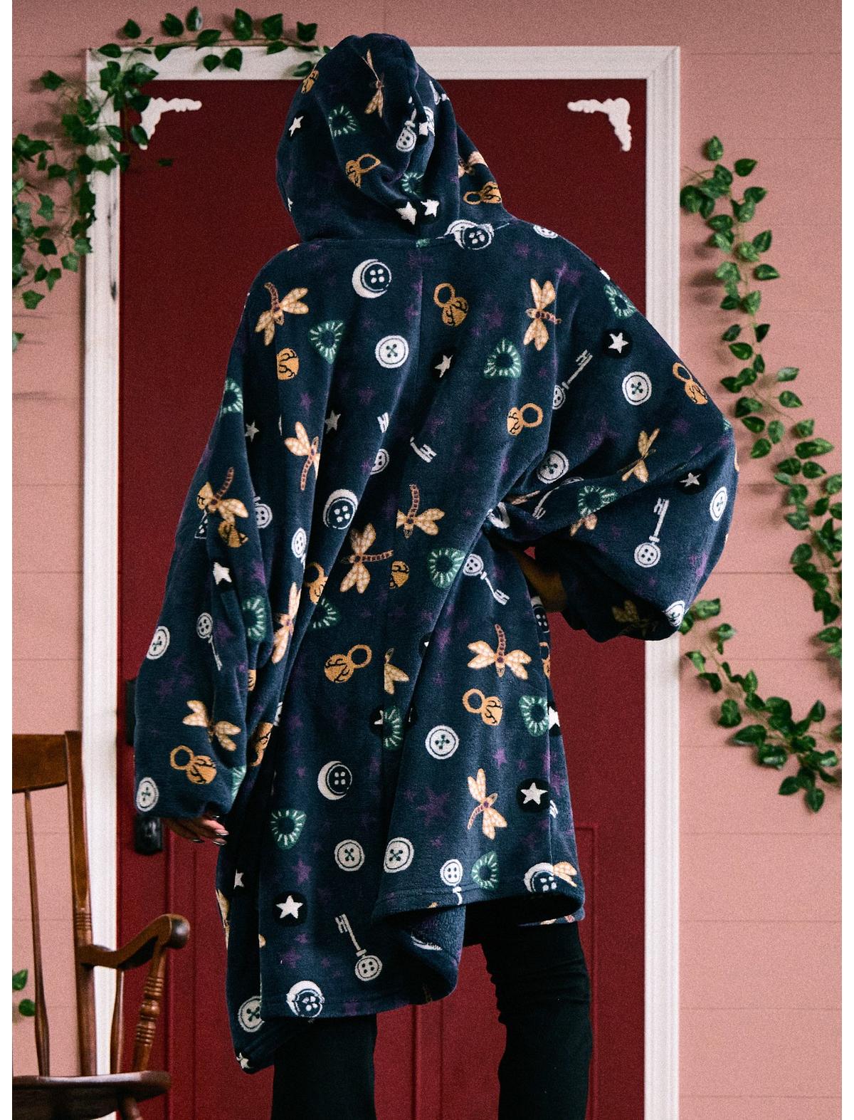 Coraline Icons Fuzzy Oversized Hoodie - US 4021