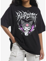 Kuromi Metal Destructed Girls Oversized T-Shirt - US 3106