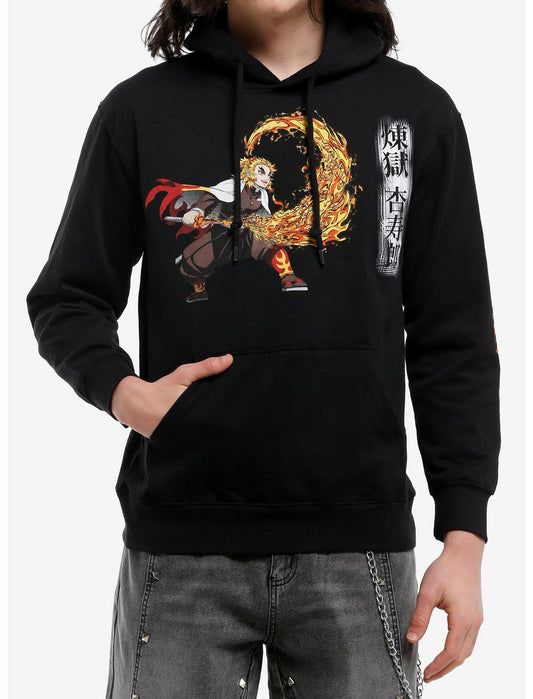 Demon Slayer: Kimetsu No Yaiba Mugen Train Rengoku Flame Hoodie - US 9061
