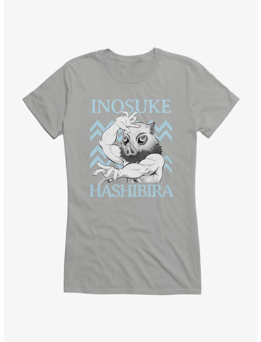 Demon Slayer: Kimetsu No Yaiba Inosuke Hashibira Chevron Girls T-Shirt - US 7512