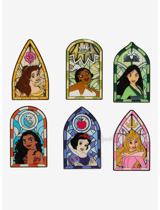 Loungefly Disney Princess Stained Glass Window Blind Box Enamel Pin Hot Topic Exclusive - US 5837