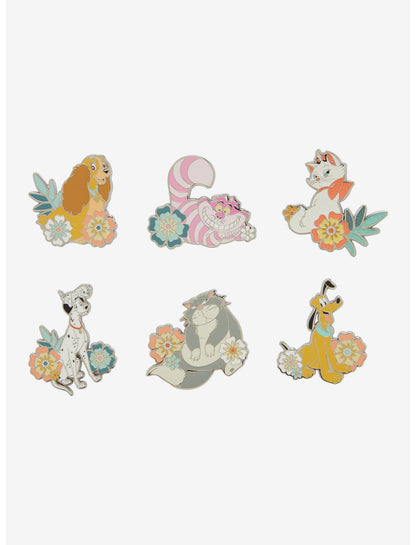 Loungefly Disney Cats & Digs Floral Blind Box Enamel Pin Hot Topic Exclusive - US 0103