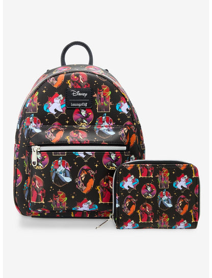 Loungefly Disney Villains Portrait Stars Mini Zipper Wallet - US 0287