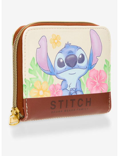 Loungefly Disney Stitch Tropical Quote Mini Zipper Wallet - US 3647
