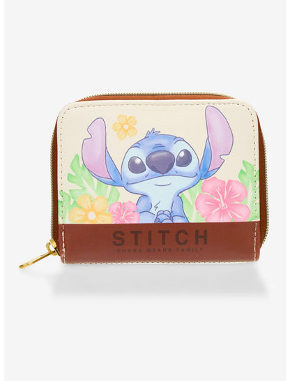 Loungefly Disney Stitch Tropical Quote Mini Zipper Wallet - US 3647
