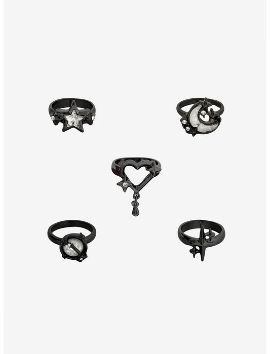 Cosmic Aura Dark Celestial Ring Set - US 1373
