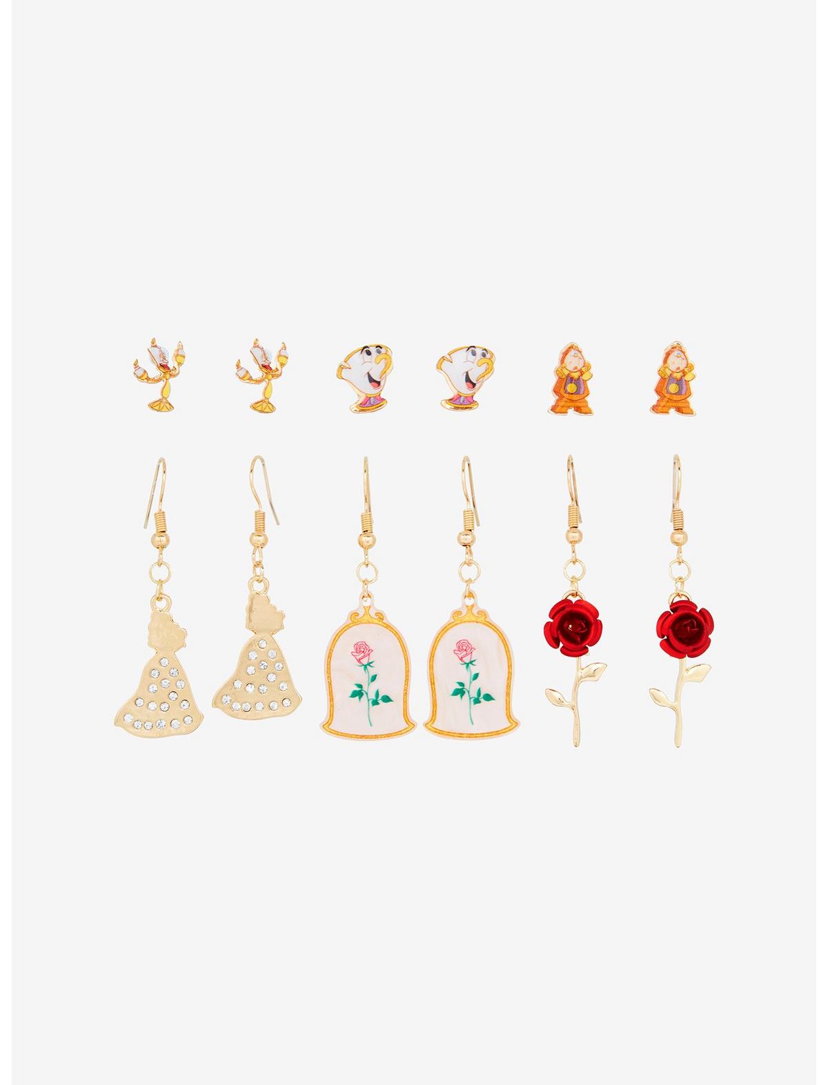 Disney Beauty And The Beast Characters Earring Set - US 1361