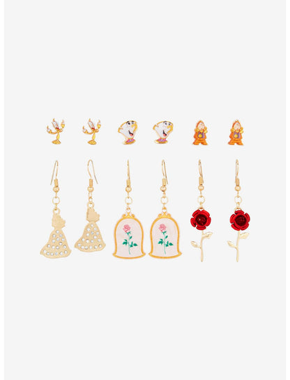 Disney Beauty And The Beast Characters Earring Set - US 1361