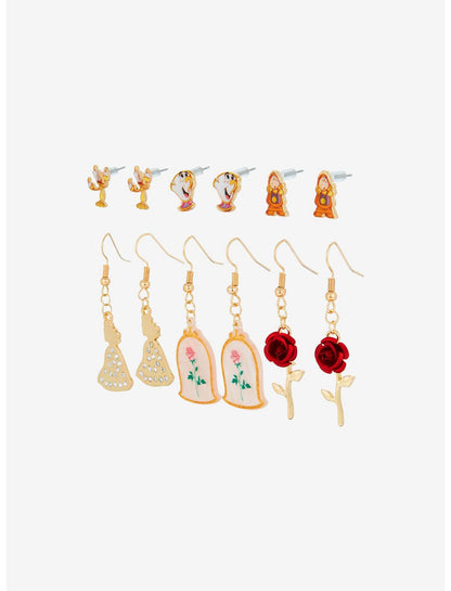Disney Beauty And The Beast Characters Earring Set - US 1361