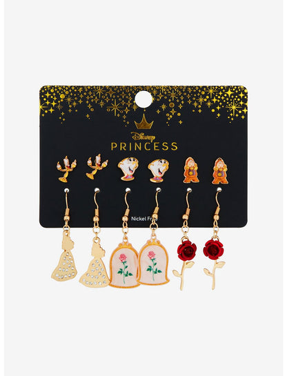 Disney Beauty And The Beast Characters Earring Set - US 1361