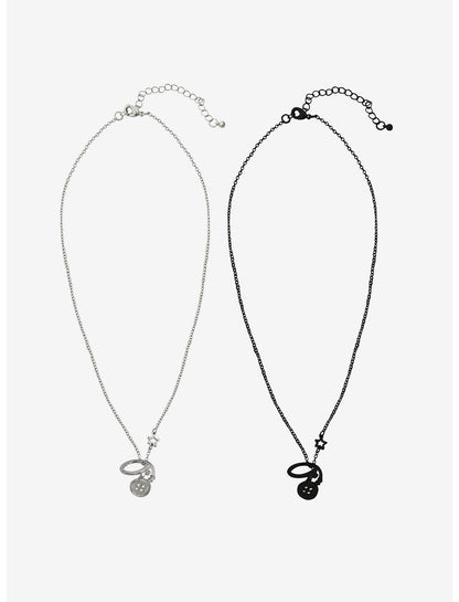 Coraline Button Ring Best Friend Necklace Set - US 1449