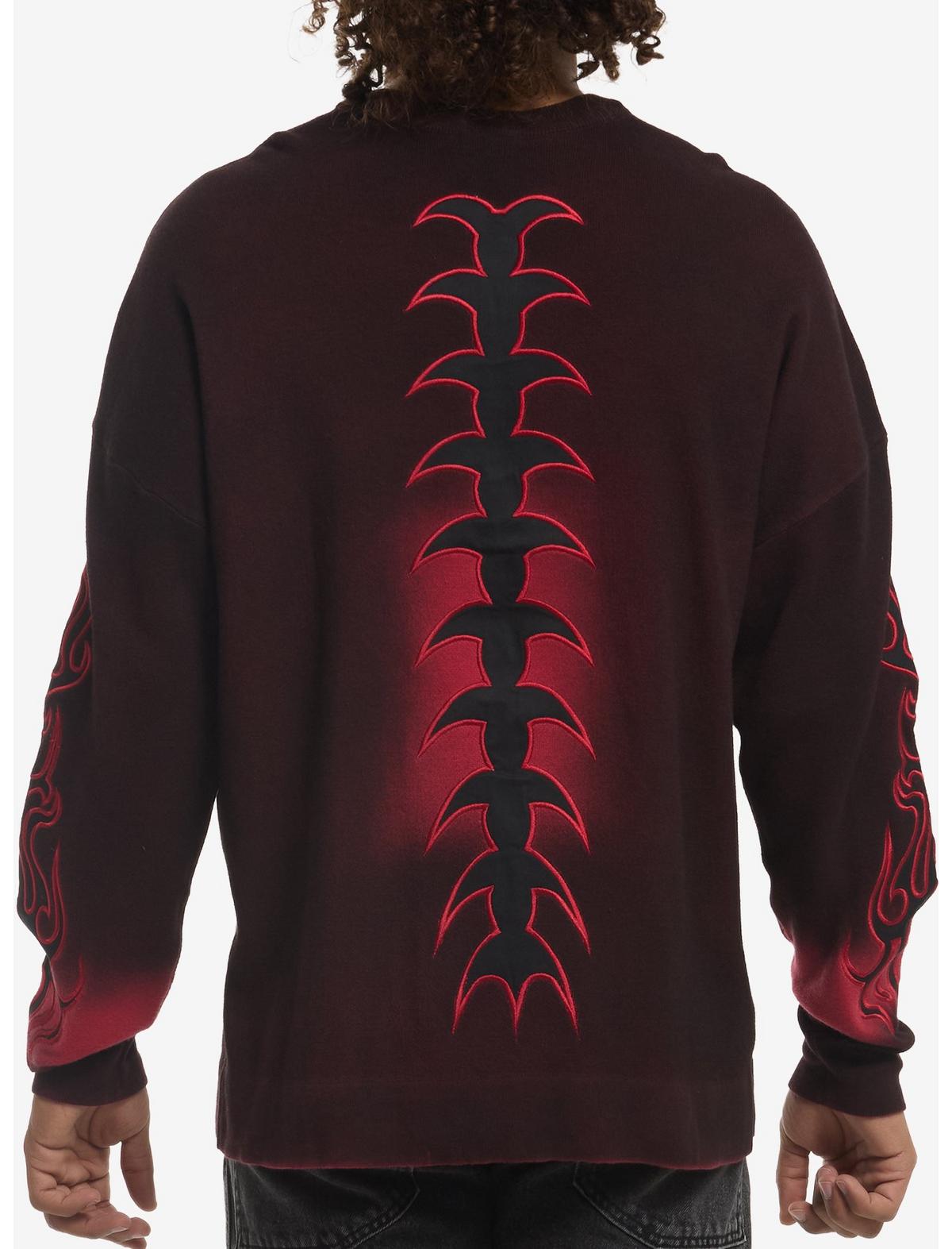 Black & Red Wash Tarnished Sweater - US 0946