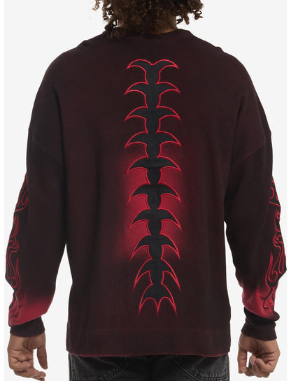Black & Red Wash Tarnished Sweater - US 0946