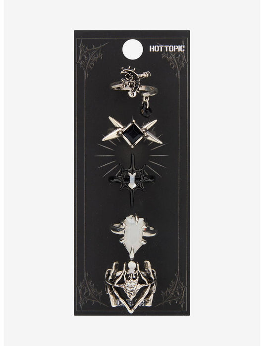 Gothic Heart Dagger Spike Ring Set - US 3087