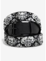 Filigree Skull Pyramid Stud Belt - US 6108