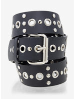 Black Circular Stud Grommet Belt - US 8627