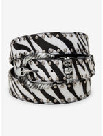 Black & White Zebra Stud Belt - US 4466