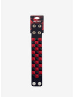 Black & Red Pyramid Stud Cuff Bracelet - US 4053