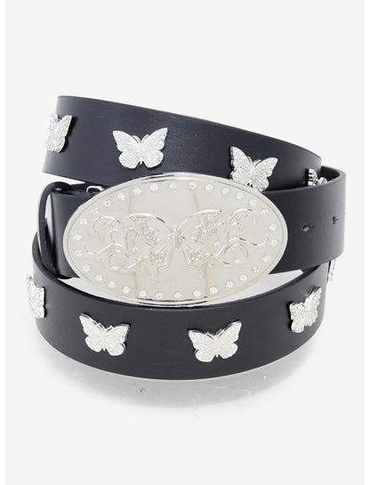 Butterfly Rhinestone Buckle Belt - US 4629