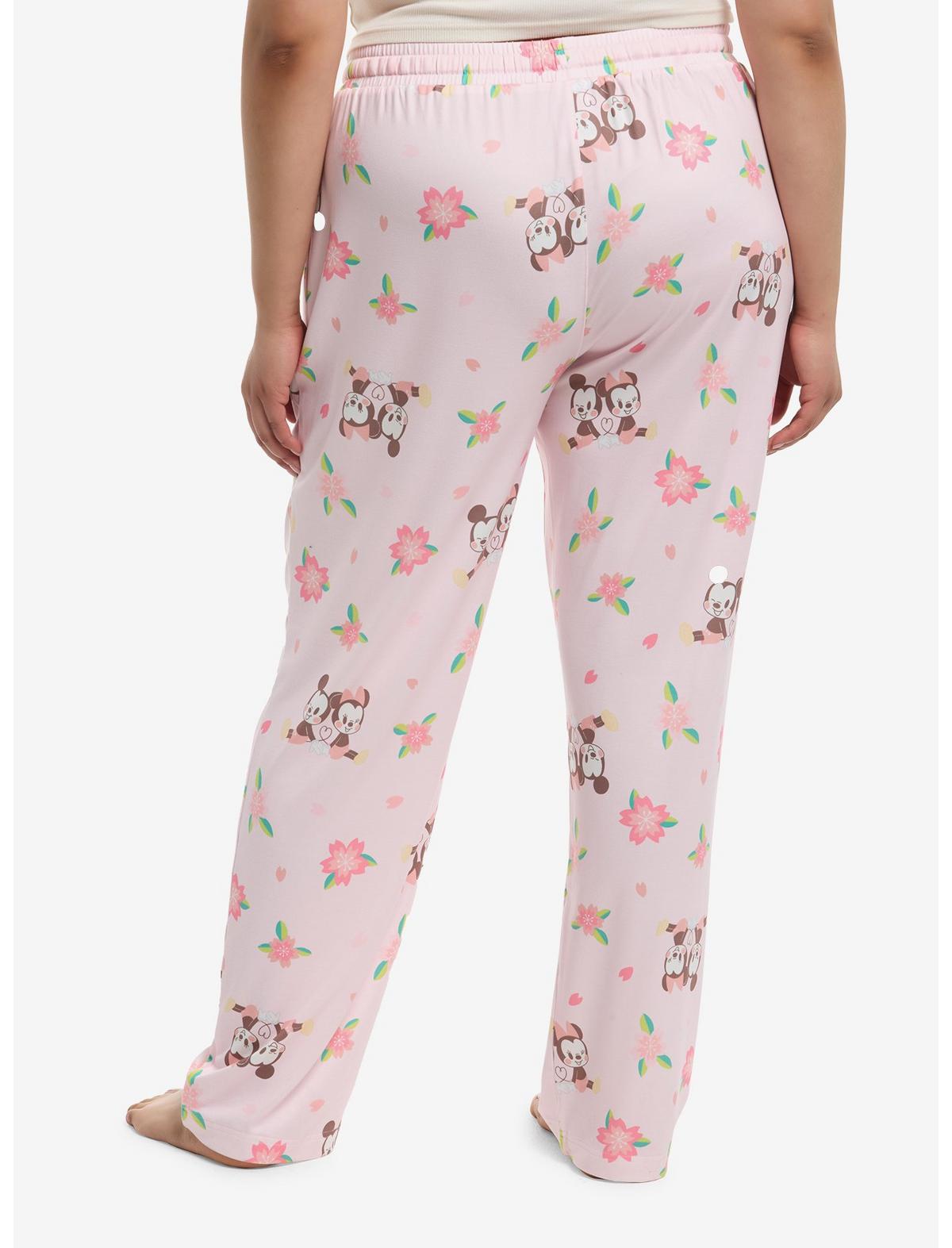 Disney Mickey Mouse & Minnie Mouse Floral Pajama Pants Plus Size - US 8387