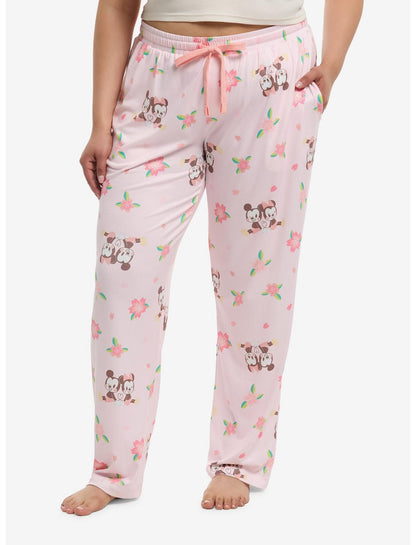 Disney Mickey Mouse & Minnie Mouse Floral Pajama Pants Plus Size - US 8387