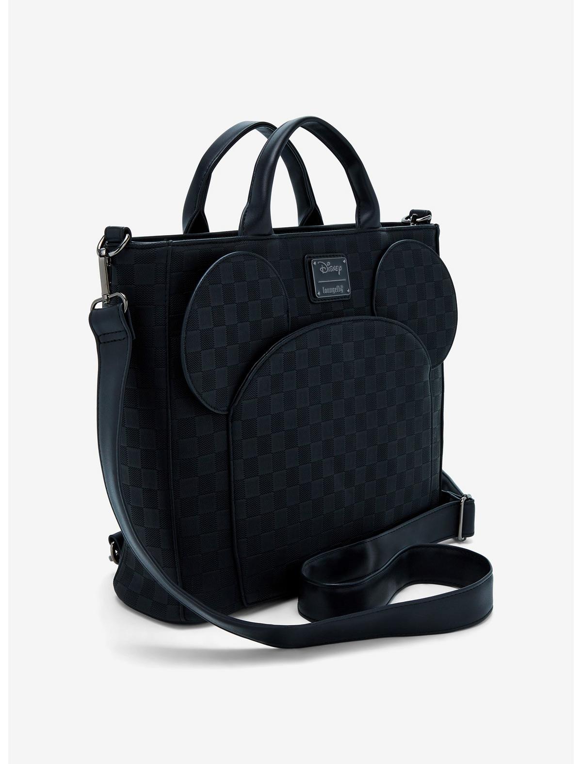 Loungefly Disney Mickey Mouse Black Checkered Convertible Tote Bag - US 6407