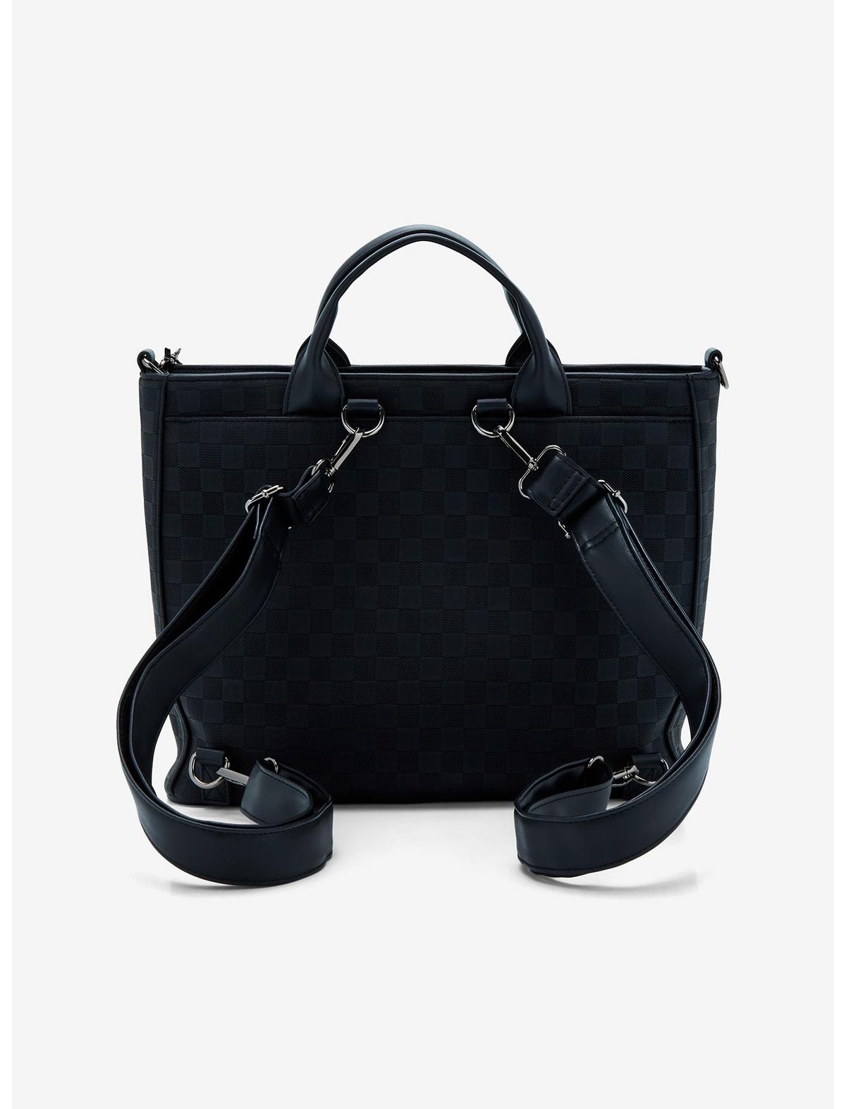 Loungefly Disney Mickey Mouse Black Checkered Convertible Tote Bag - US 6407