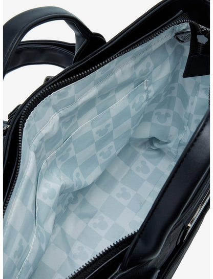 Loungefly Disney Mickey Mouse Black Checkered Convertible Tote Bag - US 6407