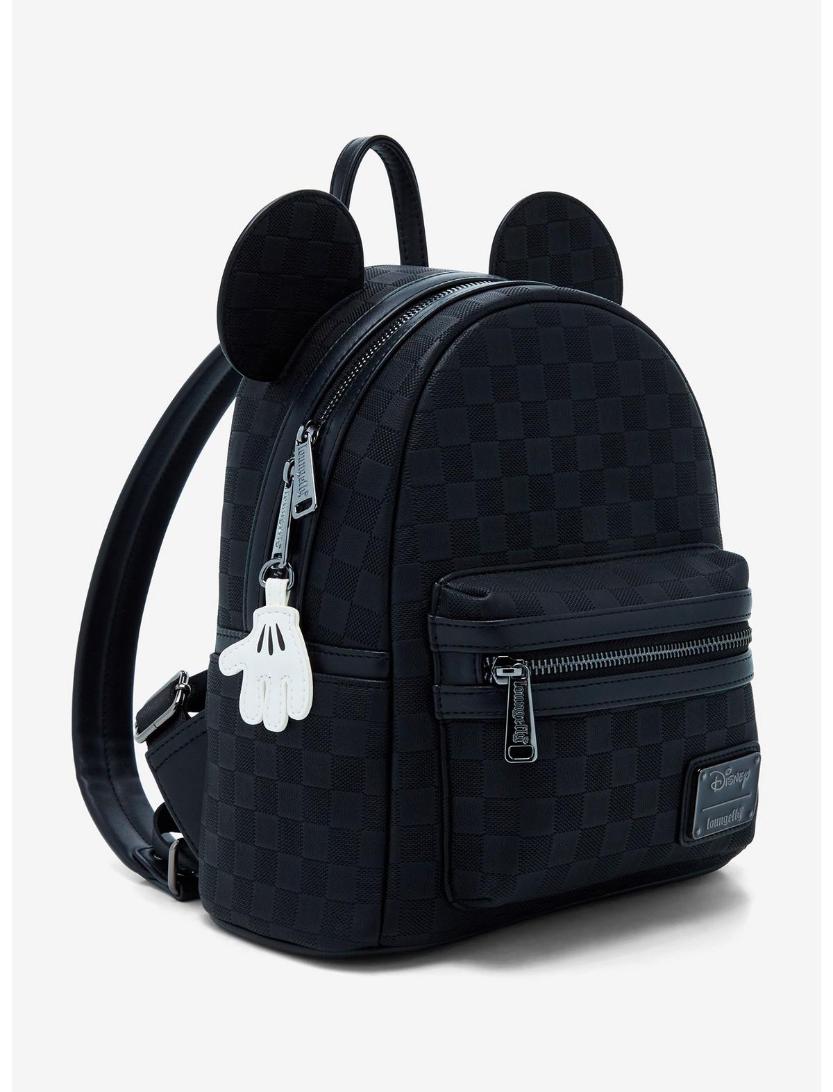 Loungefly Disney Mickey Mouse Black Checkered Figural Mini Backpack - US 9447