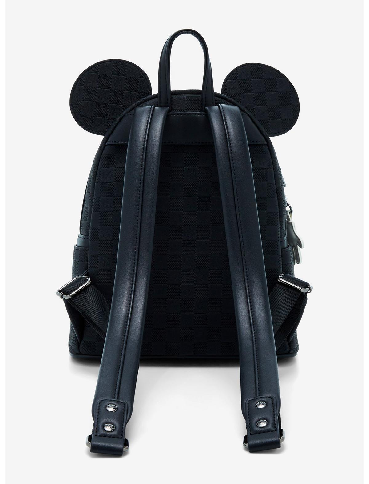 Loungefly Disney Mickey Mouse Black Checkered Figural Mini Backpack - US 9447
