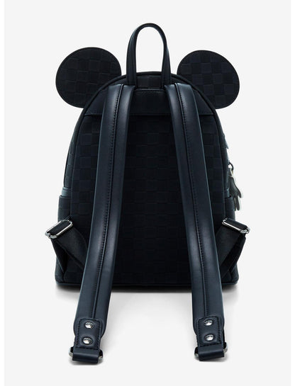 Loungefly Disney Mickey Mouse Black Checkered Figural Mini Backpack - US 9447