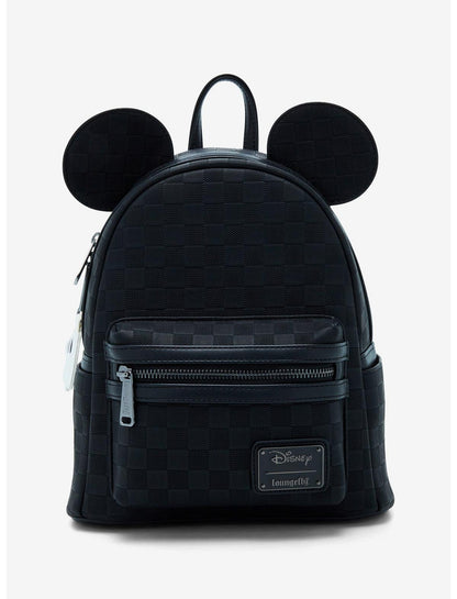 Loungefly Disney Mickey Mouse Black Checkered Figural Mini Backpack - US 9447