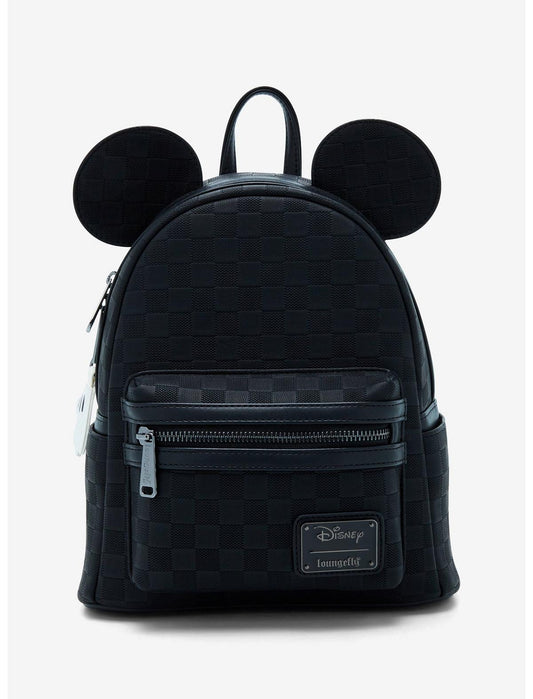 Loungefly Disney Mickey Mouse Black Checkered Figural Mini Backpack - US 9447