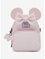 Loungefly Disney Minnie Mouse Light Pink Checkered Figural Convertible Crossbody Bag - US 1649