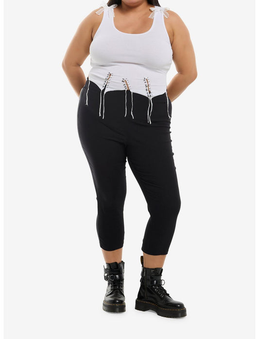 Cosmic Aura Safety Pin & White Lace Girls Tank Top Plus Size - US 2546