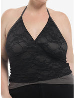 Cosmic Aura Black Lace Mesh Halter Top Plus Size - US 6816