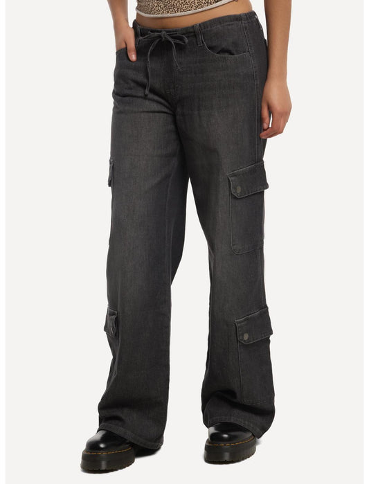 Grey Cargo Wide Leg Pants - US 6160