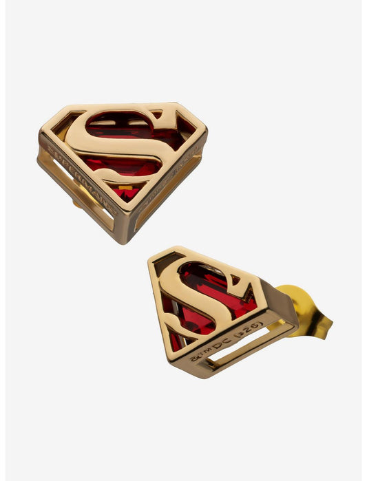 DC Comics Superman Logo Gem Stud Earrings - US 1921