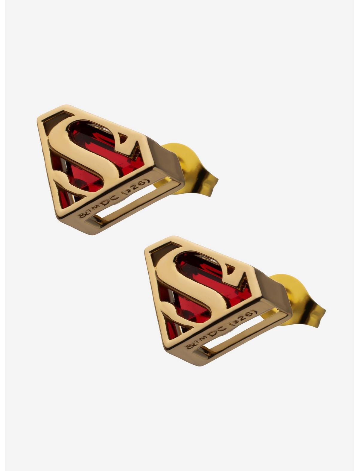 DC Comics Superman Logo Gem Stud Earrings - US 1921