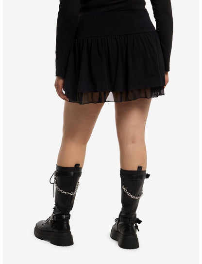 Black Ruffle Tiered Skirt Plus Size - US 3612