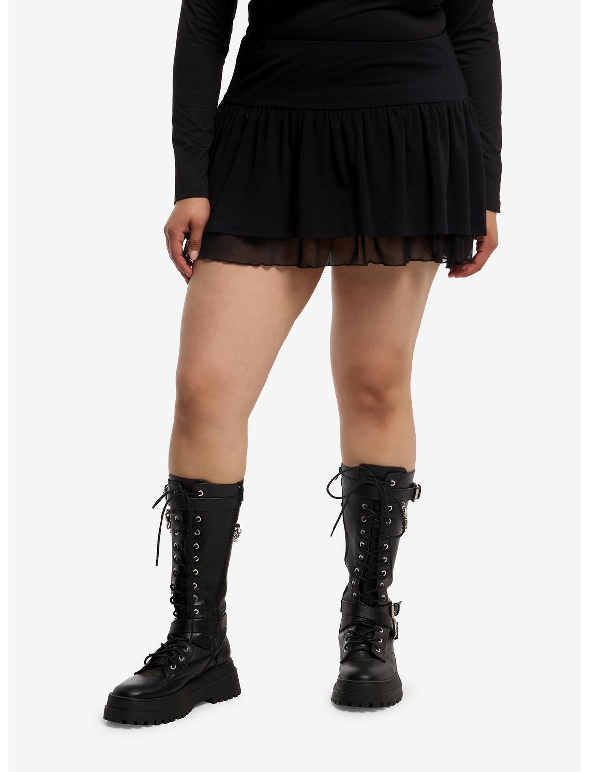 Black Ruffle Tiered Skirt Plus Size - US 3612