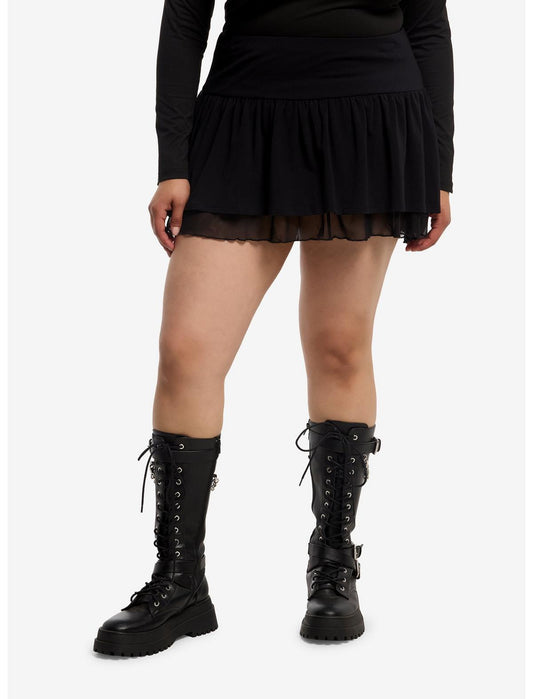 Black Ruffle Tiered Skirt Plus Size - US 3612